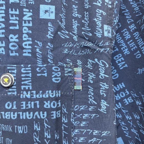 William Murray Men's Golf Button Front Shirt Don't Quote Me Navy Blue NWT Size L - Picture 8 of 10